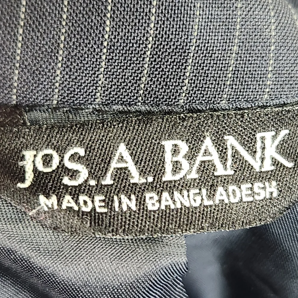 JoS A. Bank Black w/Pinstripes Two Button Suit Jacket See Measurements for Size